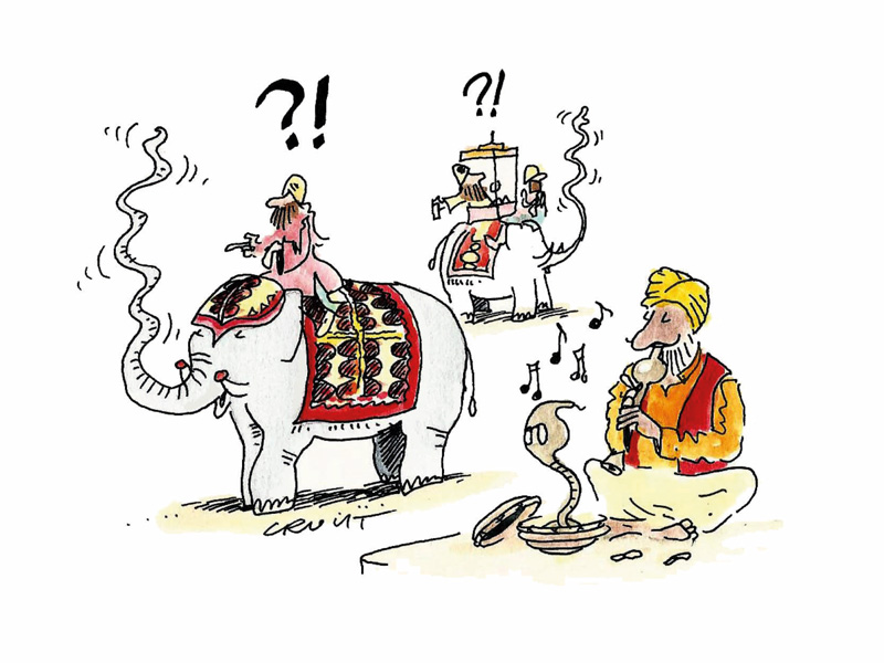 cartoon charmeur hindou se trompe