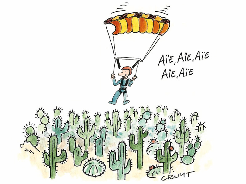 cartoon parachutiste mexicain