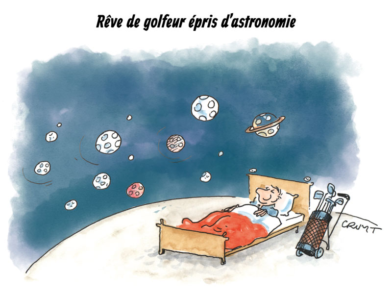 golfeur reveur dans la lune